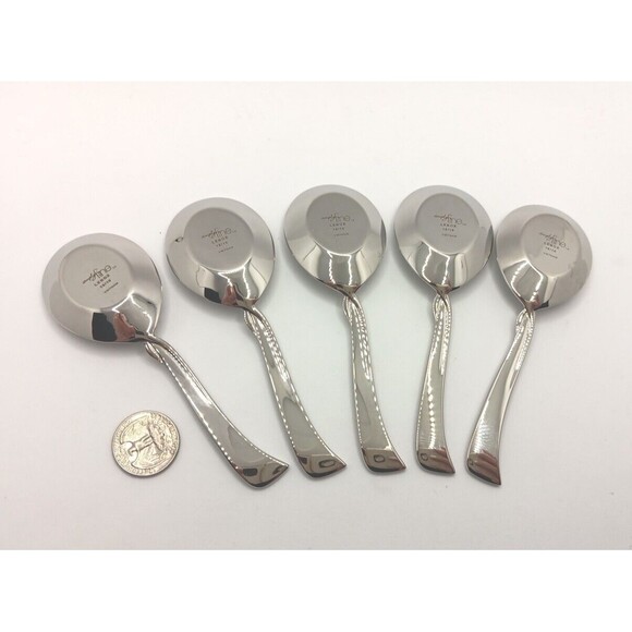 Lenox Simply Fine Twist Mini / Sample Spoon 5 Piece Set 18/10 Stainless Rare - Picture 6 of 8